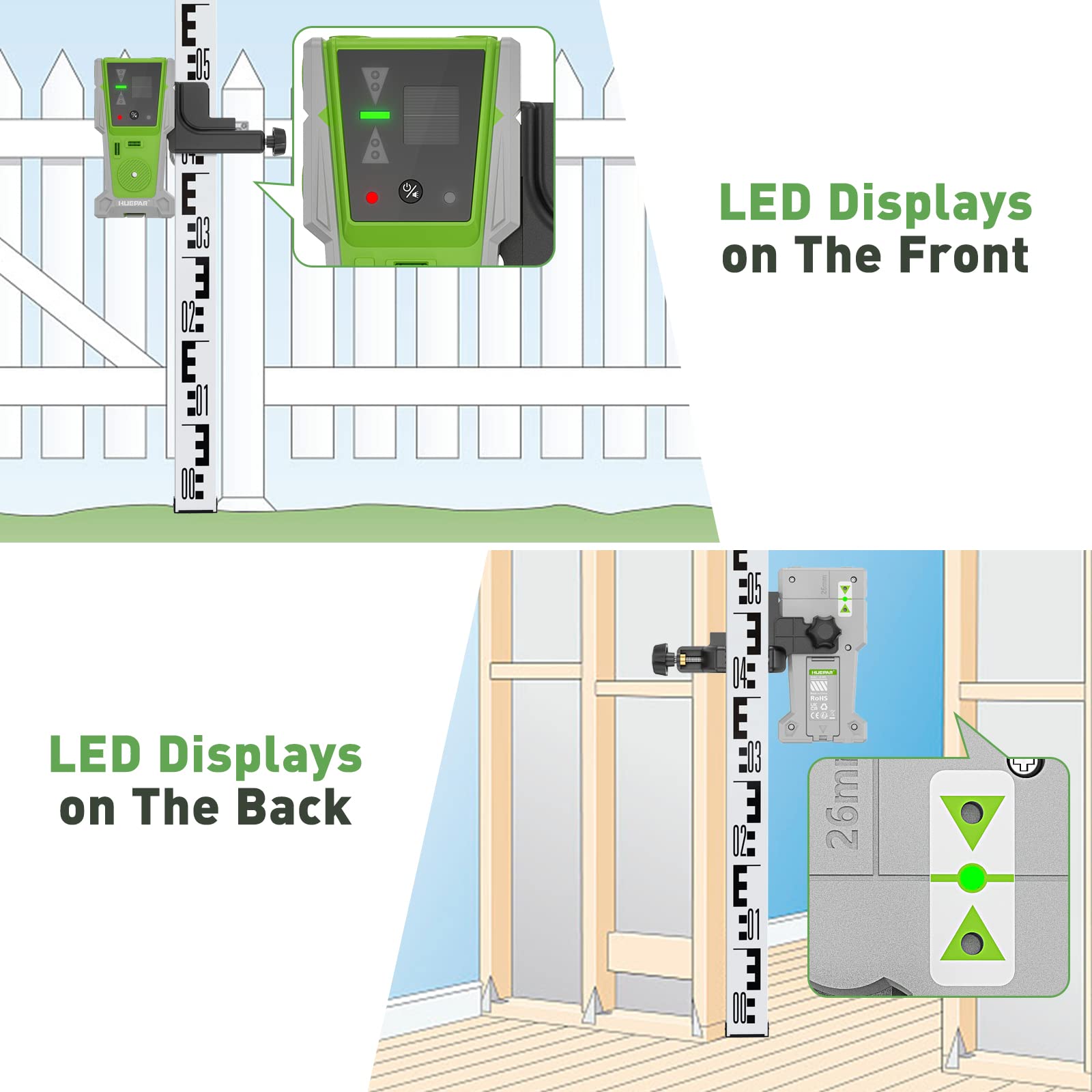 Huepar Laser Detector for Line Laser Level, Digital Laser Receiver Use –  Totality Solutions Inc.