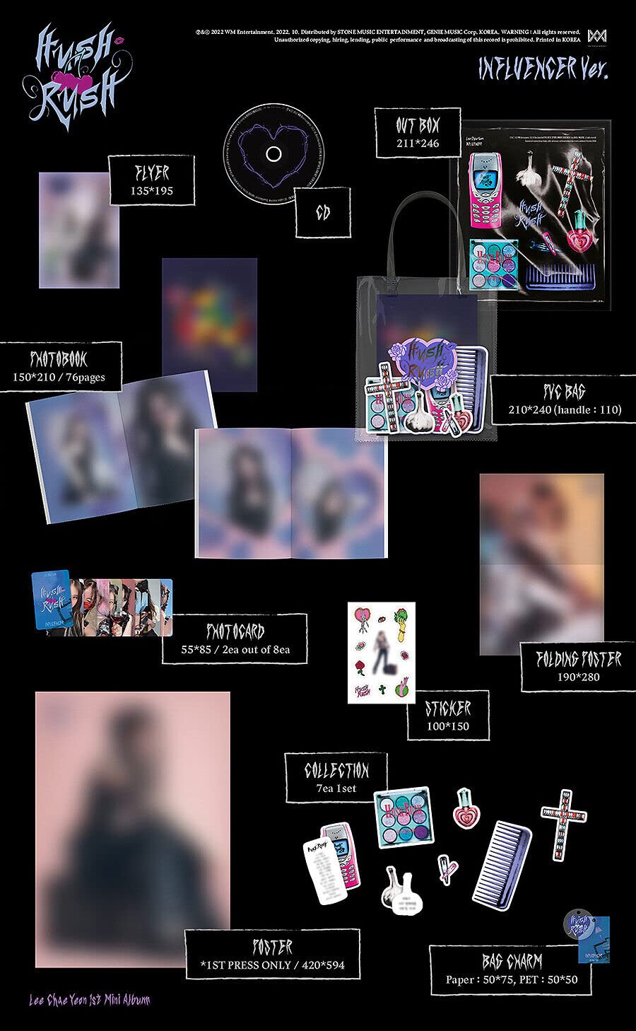 LEE CHAEYEON HUSH RUSH 1st Mini Album (INFLUENCER/VAMPIRE - Random