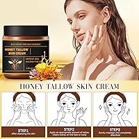 Vista 6 de 2 piezas de Tallow Marromi Tallow para la piel, bálsamo de miel de sebáceo, bálsamo orgánico de ternera alimentado con pasto con miel cruda