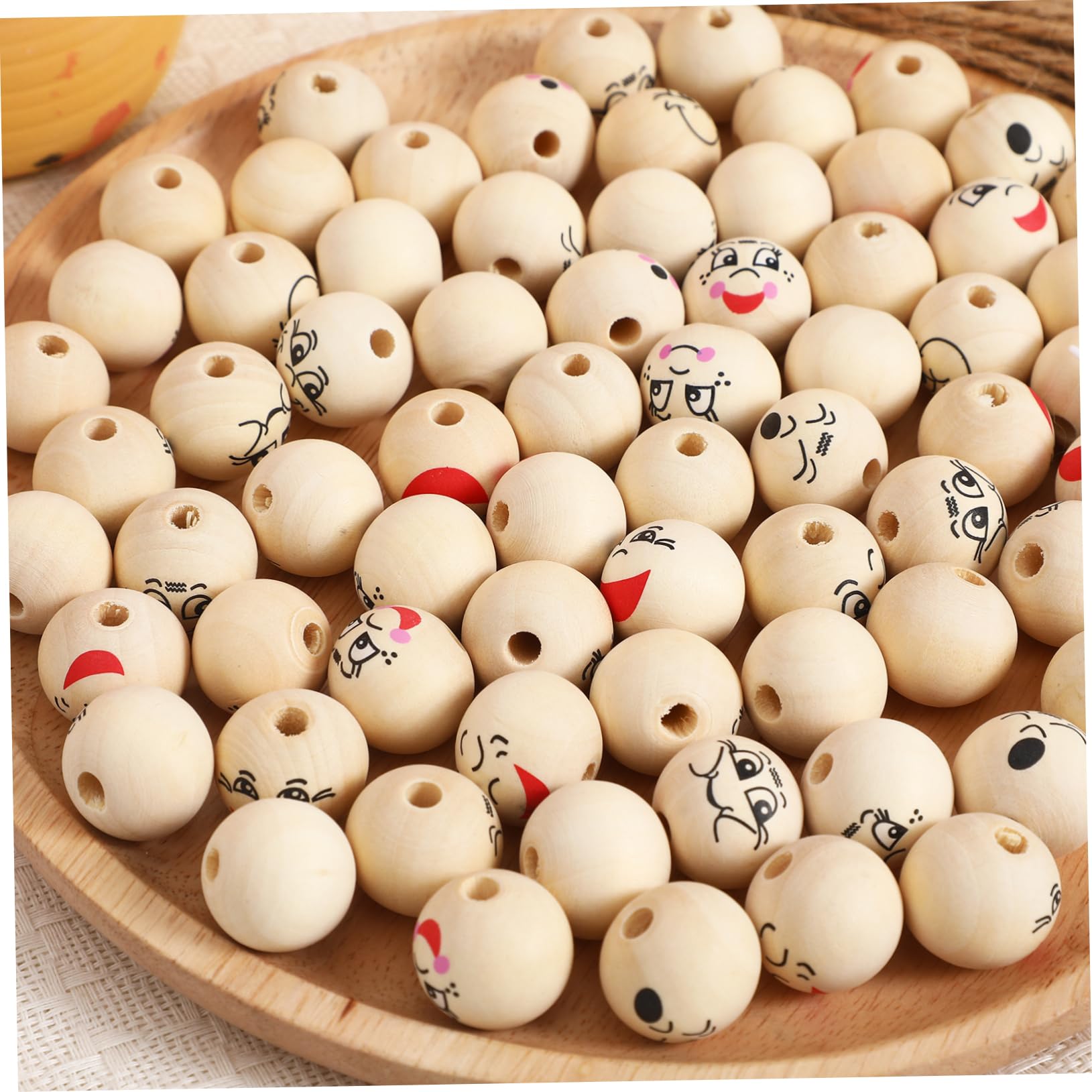 Smile Beads Holzperlen 20mm für Schmuck und Basteln