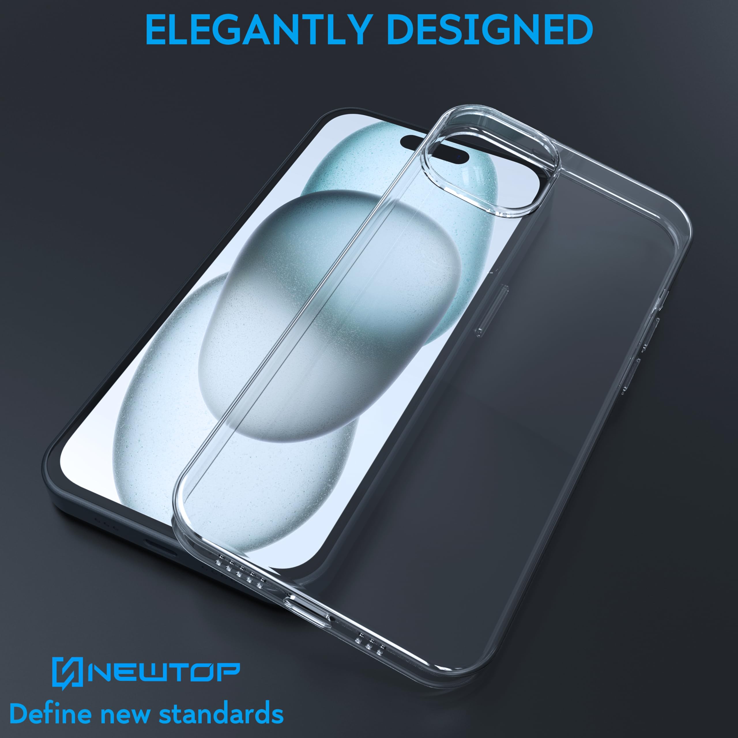 Niphabe per Cover Compatibile con iPhone 13, Trasparente, con 2 Vetro