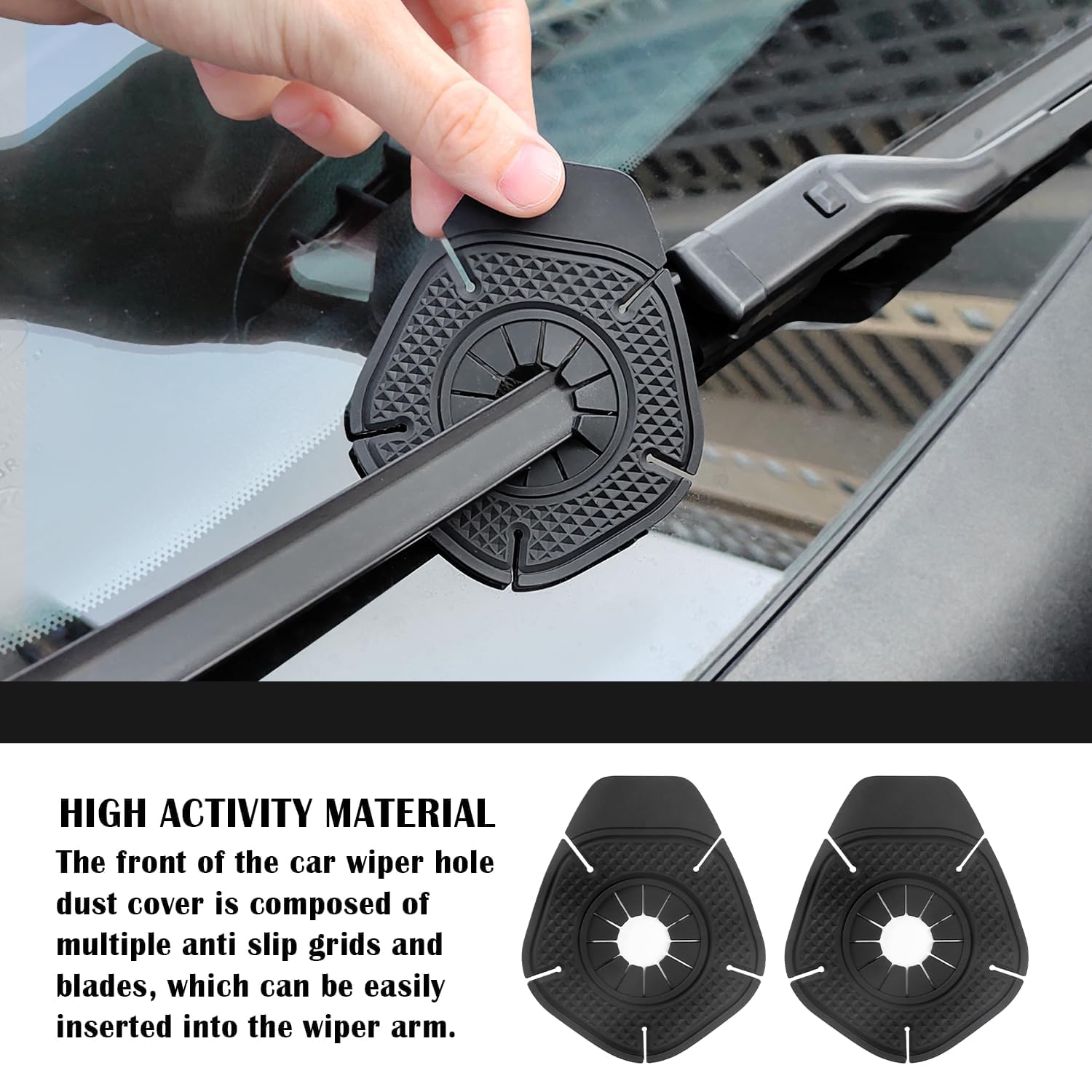 Nurven 2 Pcs Silicone Car Wiper Arm Hole Dust Protection Pad - Weatherproof, Flexible & Durable Windshield Wiper Base Seal Plug - Protects Against Dirt, Water, Rust & Corrosion - Fit for Most Vehicles - Image 2 thumbnail
