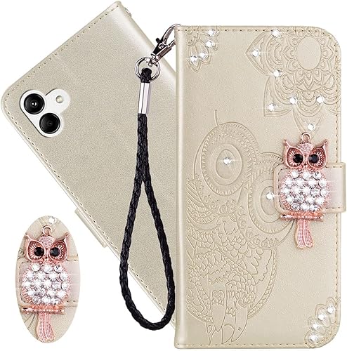 CCSmall Funda para Samsung Galaxy A04 con soporte para tarjeta de crédito, funda de piel sintética con diamantes brillantes con purpurina, funda CCSmall Funda para Samsung Galaxy A04 con soporte para tarjeta de crédito, funda de piel sintética con diamantes brillantes con purpurina, funda