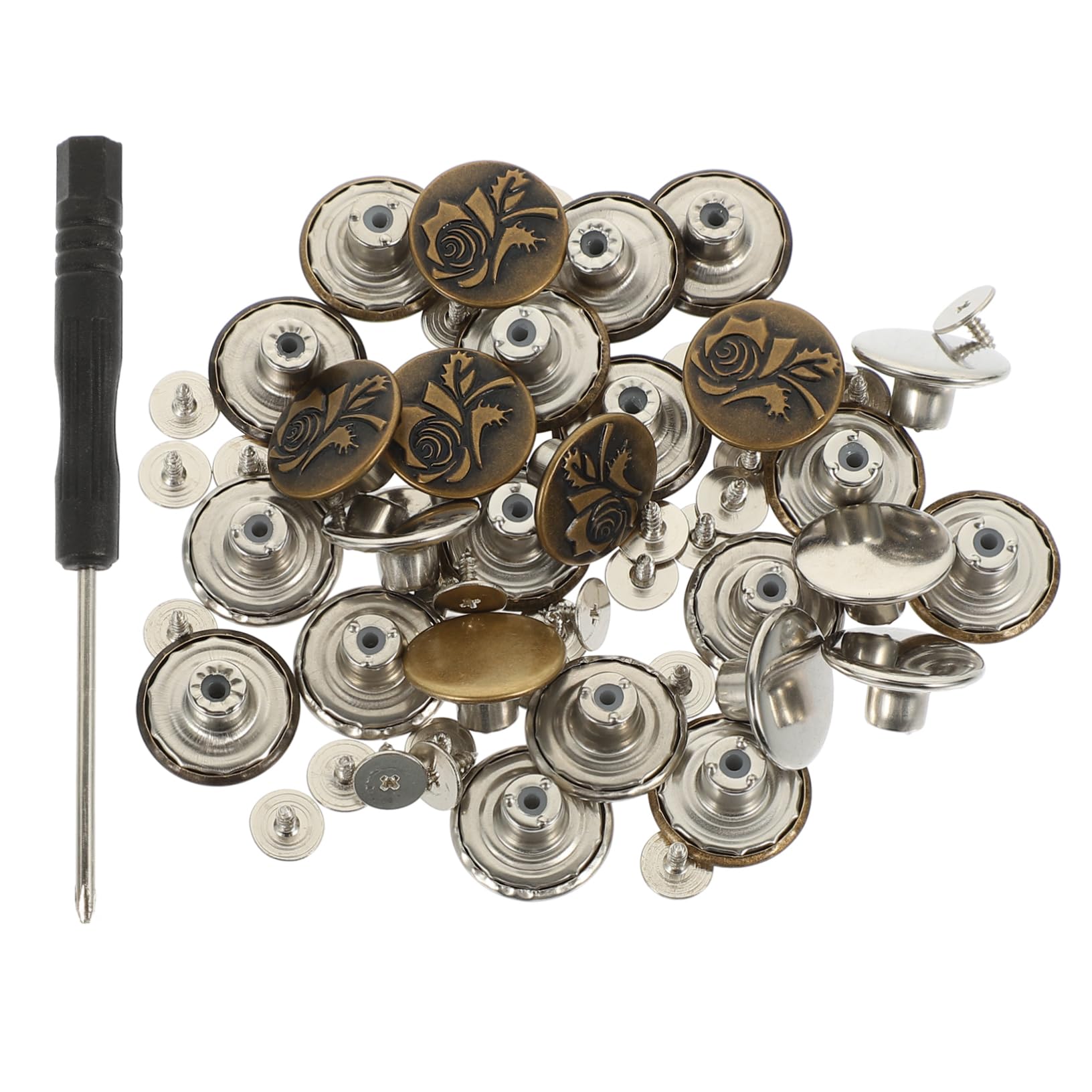 VILLCASE 12sets Fibbia Regolabile Per Vita Pantaloni Bottoni Rimovibili Per Jeans Facile Da Usare e Adatta Ogni Occasione