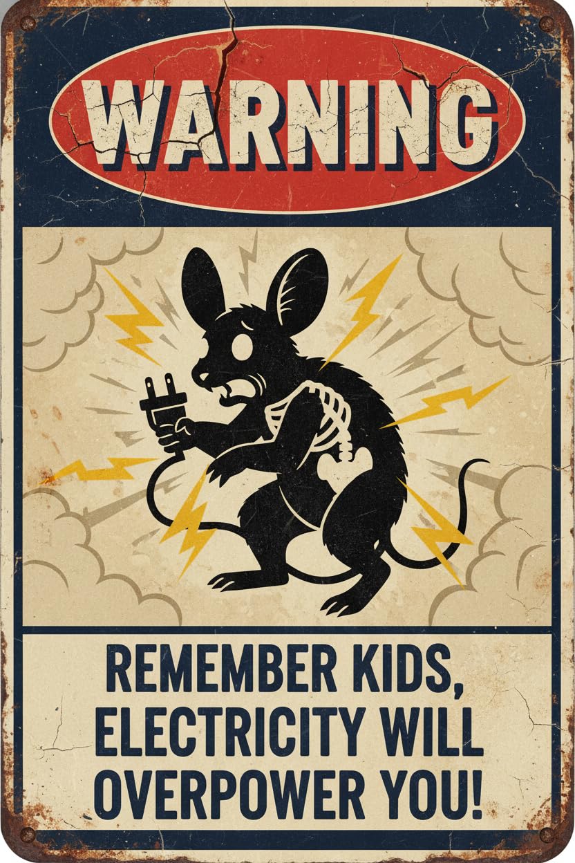 Electricity Will Kill You Warning Tin Sign, 8x12 Inch