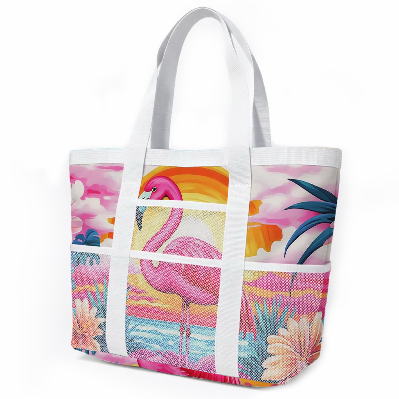 Bolso Playa Mujer Tote Bag Bolsa Playa Shopper Bolsa de Viaje Bags For Women Ligero Bolso Shopper Plegable Tote Bag Cremallera Resistente Natación Beach Bag