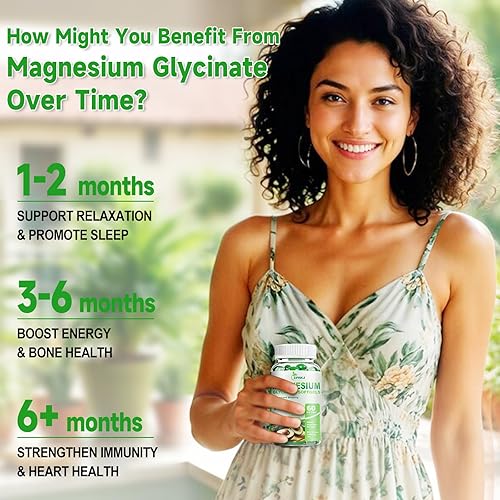Miniatura 4 de Glicinato de magnesio 400 mg, suplementos de magnesio de alta absorción cápsulas blandas con vitamina E, B6, zinc para dormir, calma, relajación