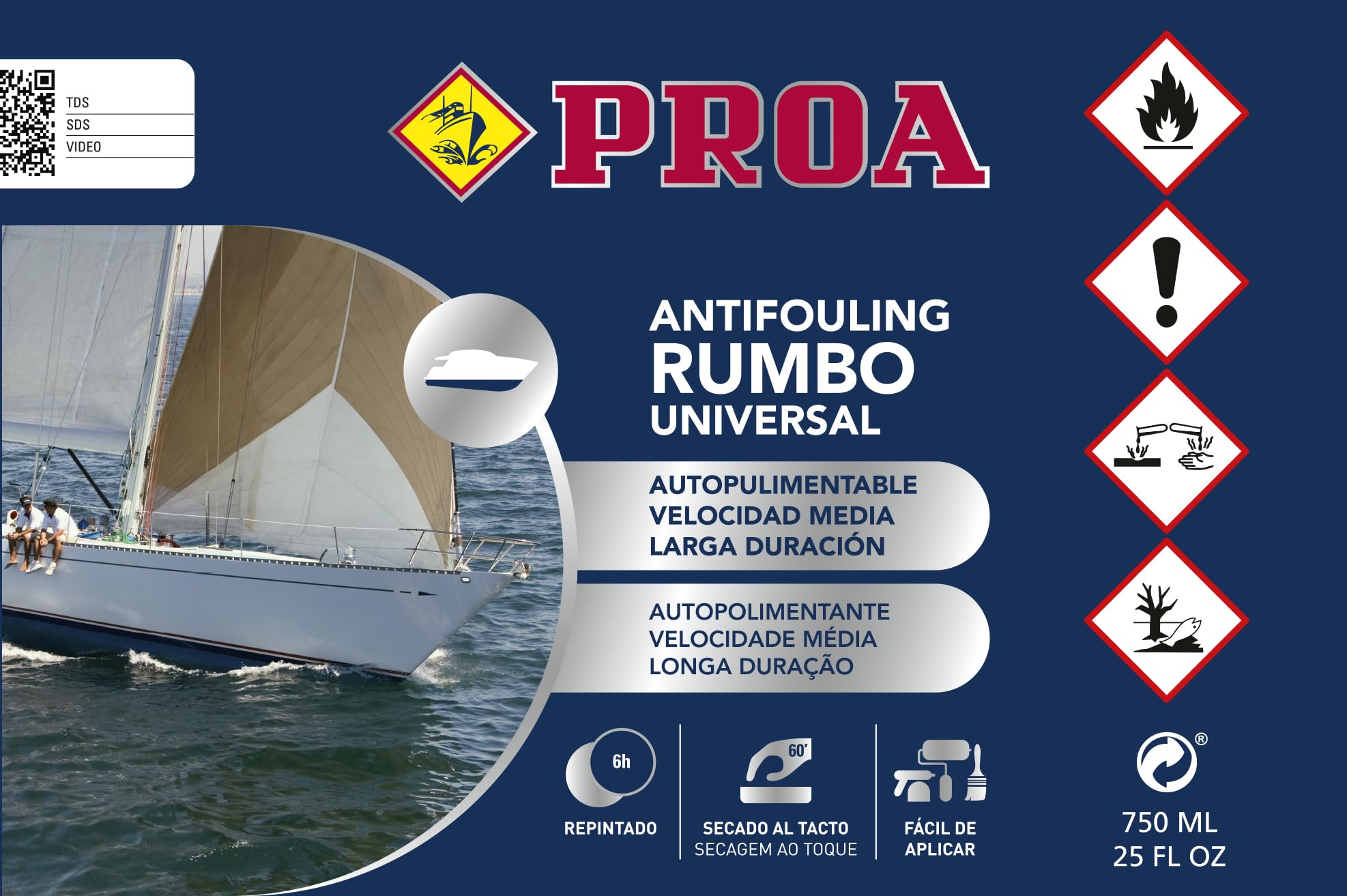Patente autopulimentable APM. Antifouling. Proa. Rojo Óxido. 4 L.