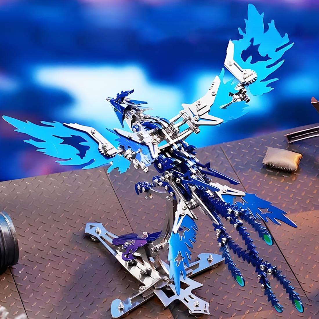 3D DIY metalowe puzzle ze zwierzętami, steampunk, mechaniczne feniks, model, zestaw, rękodzieło, łamigłówki, zestawy dla dorosłych i nastolatków, mechaniczne puzzle metalowe - 358 elementów