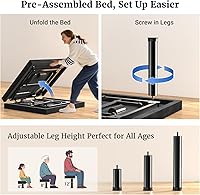 Vista 7 de Tami Tami Base de cama ajustable T600 tamaño Queen con control remoto y masaje, bases de camas eléctricas, gravedad cero, USB de doble cara