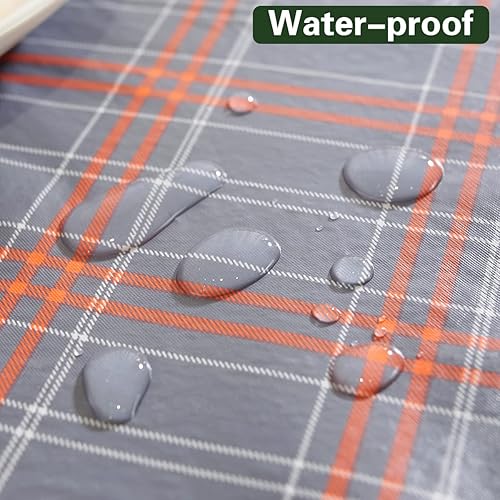 Miniatura 5 de SASTYBALE Mantel de primavera con reverso de franela, a prueba de aceite y resistente al agua, mantel de vinilo decorativo para comedor, campamento,