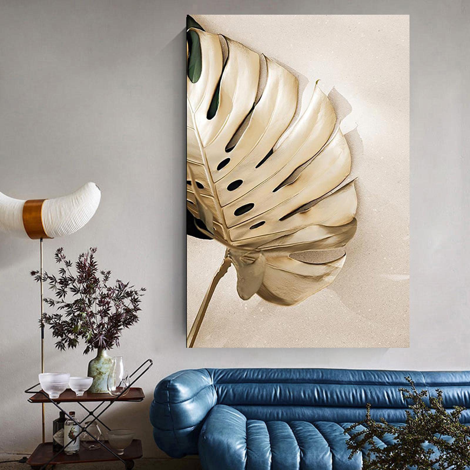 Impression toile plante feuille affiche abstrait art mural moderne - 6