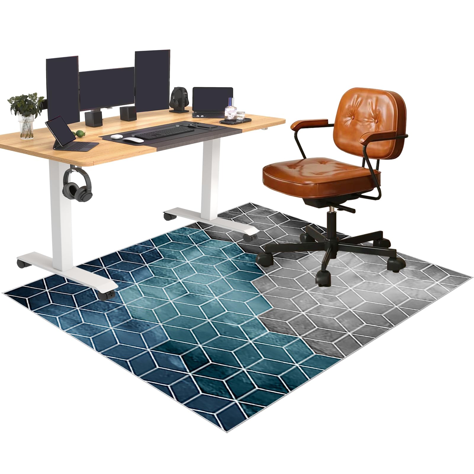 Bureaustoelmat voor tapijt en hardhouten vloer, antislip bureaustoelmat, tapijtbeschermer stoelmat voor kantoor thuis, robuuste gamingstoelmat, vloerbeschermingsmat voor tapijt, 160 x 200 cm