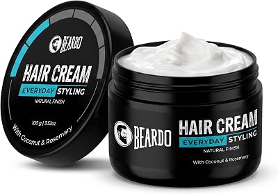 Hair Cream for Men | Natural Hold Hair Cream for Everyday Styling | Hydrates & Nourishes hair with Coconut, Vitamin E & Rosemary | Non-Sticky | All Hair Types | 100g