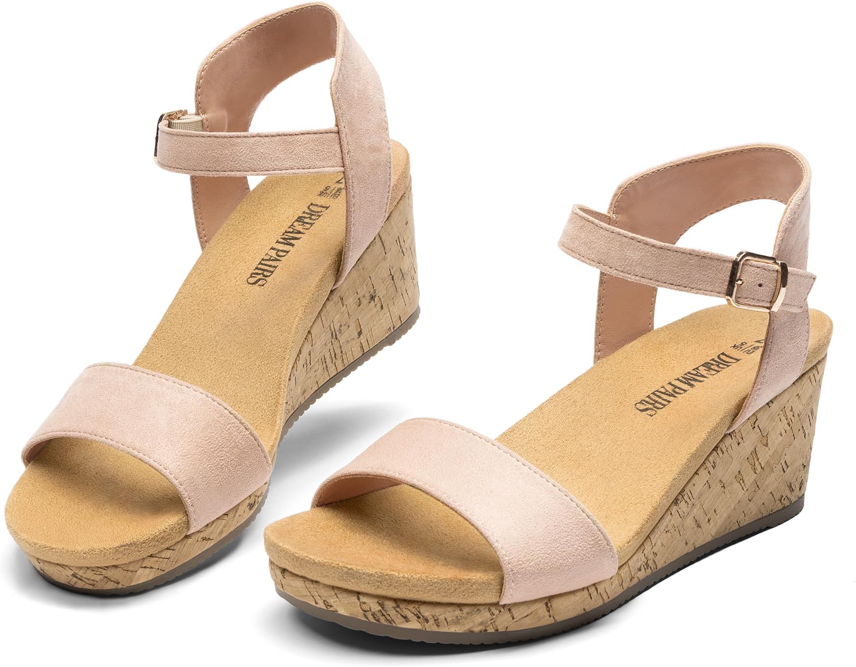 Women's Open Toe Buckle Ankle Strap Platform Wedge Sandals for Women Summer Dressy Shoes