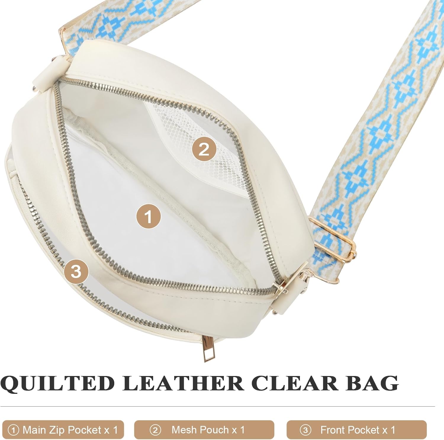 KETIEE Clear Crossbody Bag, Stadium Approved Clear Purse Bag for Concerts Sports Events Festivals - Image 8