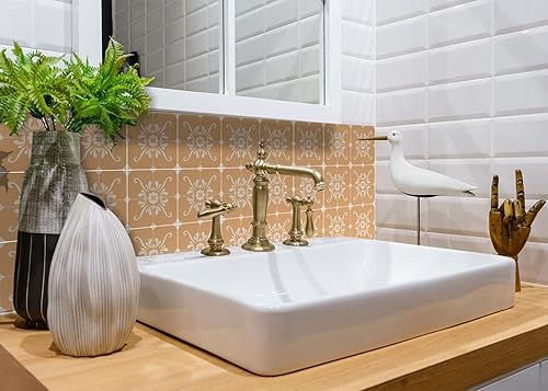 Miniatura 5 de Calcomanías para azulejos de Mi Alma 24 unidades, Talavera, plantillas de pared, calcomanías para despegar y pegar, fácil aplicación, ideal para