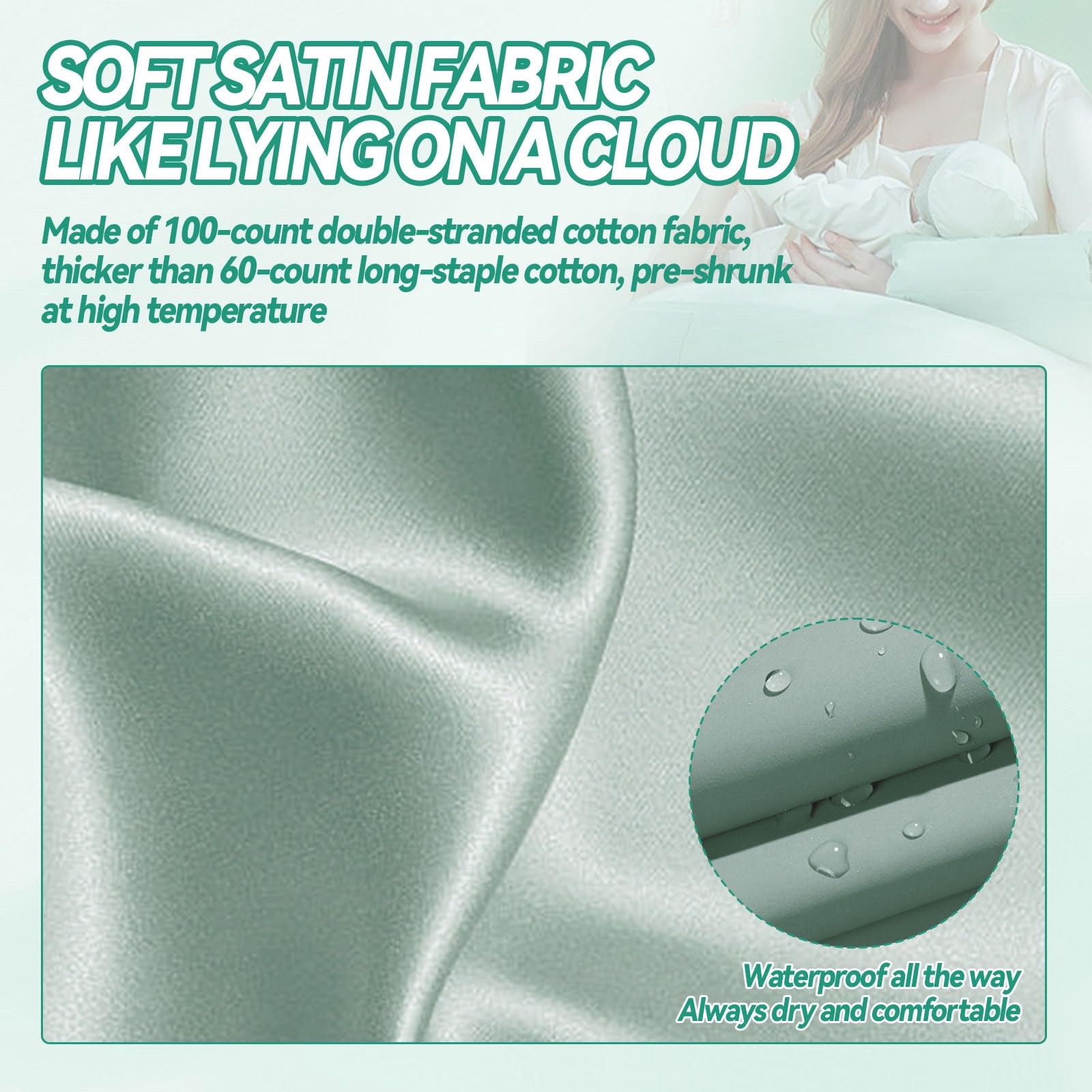 Paquete de 2 almohadas de lactancia materna con almohada para el brazo, almohada de embarazo en forma de U, almohada de alimentación del bebé, funda de almohada extraíble lavable, asa