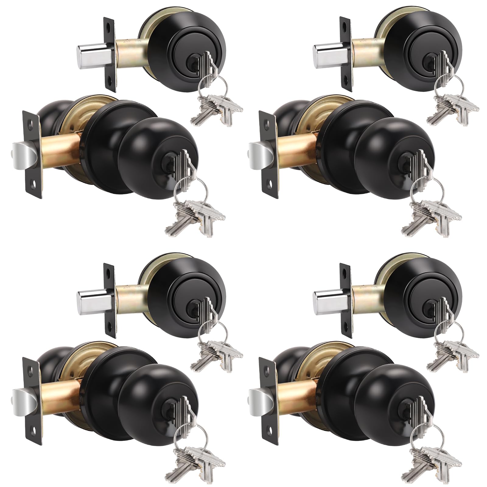 Knobonly Satin Nickel Door Knob Set - Secure & Stylish -16