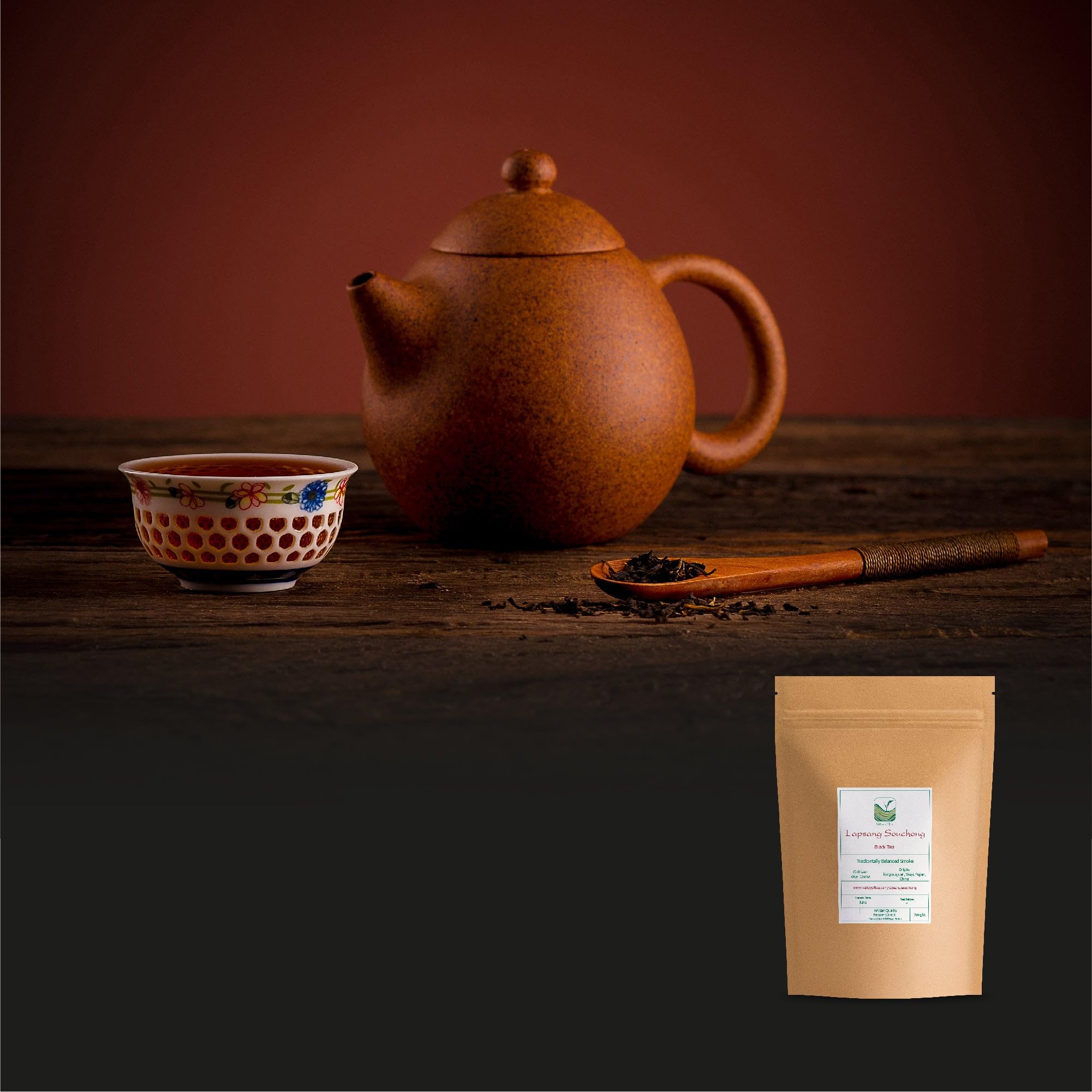 Lapsang Souchong Tarry Black Tea - Lap Sang Smokey Tea From Wuyi Mountains - Lightly Smoked 100g | intensywny aromat wędzonego drewna sosnowego doskonały do zup gulaszy i marynat mięsnych