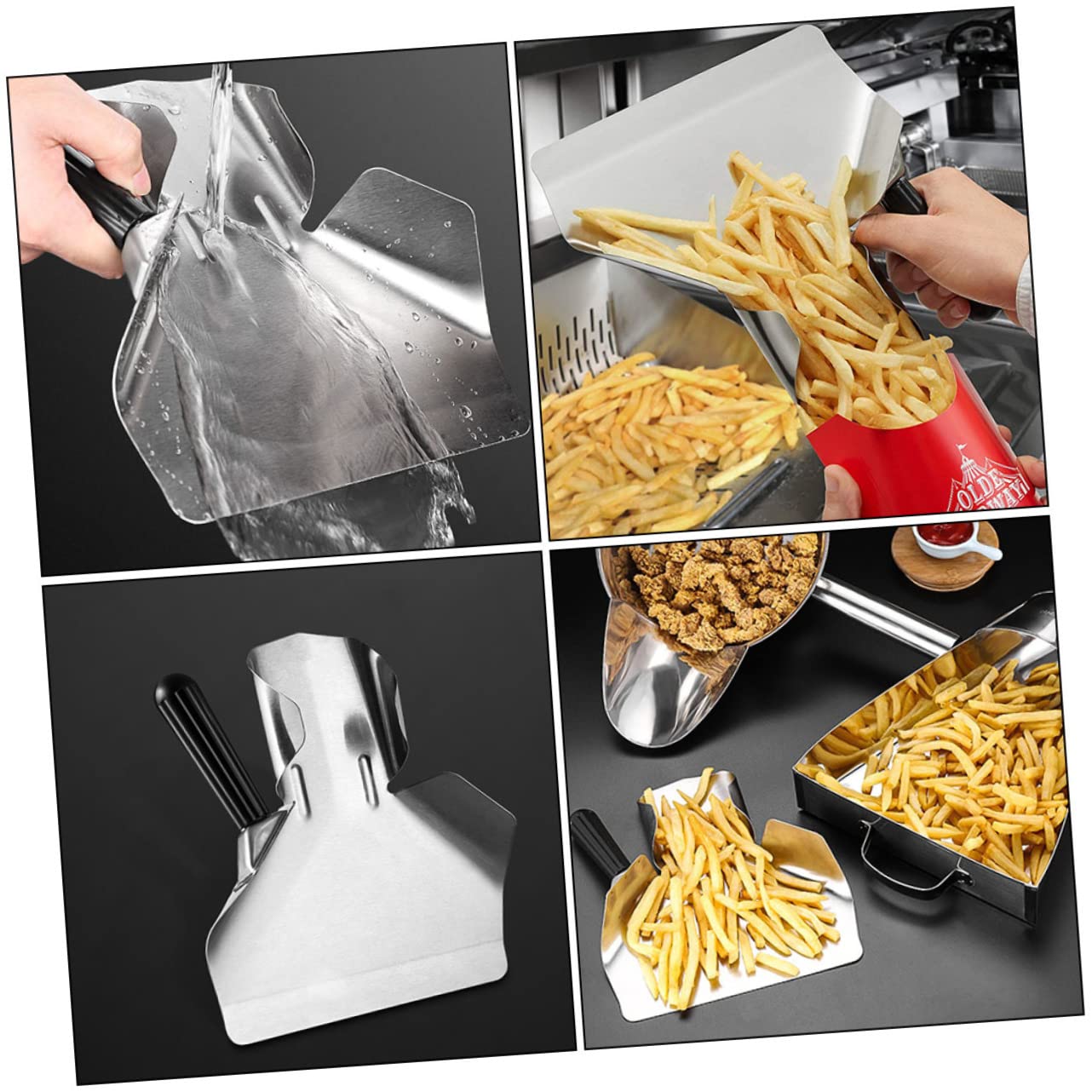 IMIKEYA Paletta in Acciaio Inossidabile Leggera e Facile da Pulire per Imballaggio Farina e Noci, Utensile da Cucina per Uso Domestico e Ristoranti