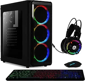 Skill Gaming PC Gamer AMD 6-Core CPU 3.8Ghz 8GB (Placa de vídeo Radeon R5 2GB) SSD 120GB Kit Gamer Skill, Preto, 40456