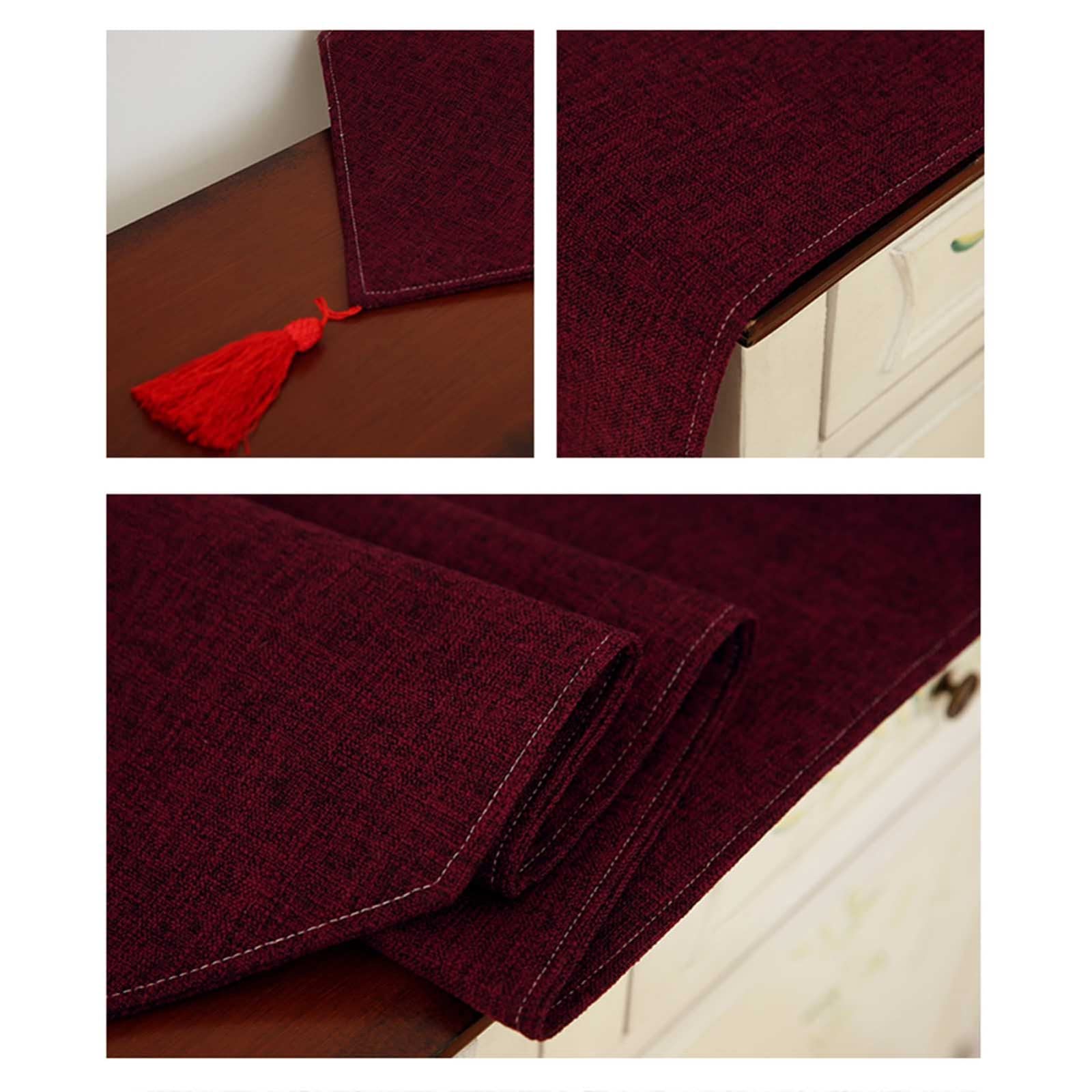 Chemin de Table Moderne Fait à la Main de Couleur Unie avec Pompons épais pour fête de Mariage, Maison, Salle à Manger, décoration de Table Extra Longue Transparente à Rayures (A 30 x 200 cm)