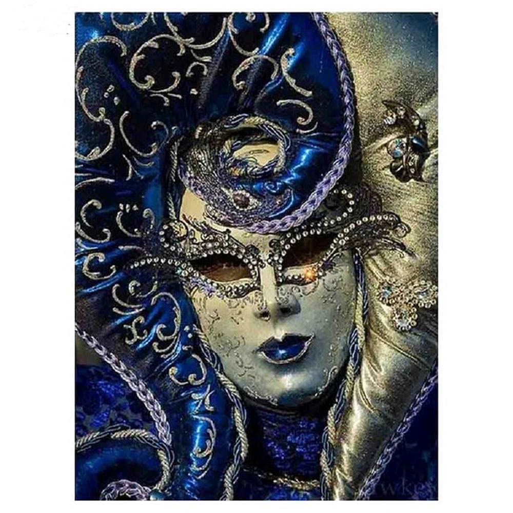 Diamond Painting Maske Frau DIY Kit – 5D Strass Stickerei, 50x70cm, Komplett Mit Werkzeug