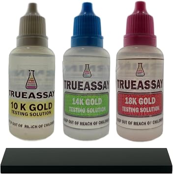 Gold, Silver & Platinum Testing Kit 800-850 Tests 10k 14K 18K Solutions with 2x4 Test Stone Precious Metal Tester Real/Fake Check Analysis Kit