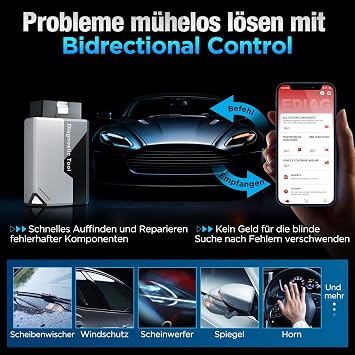 KINGBOLEN EDIAG Elite OBD2 Diagnostic Device Bluetooth Car Reader with Full System 15 Resets and Active Test Vehicle Performance Test for iPhone & Android FCA and Can FD Lifetime Updates.