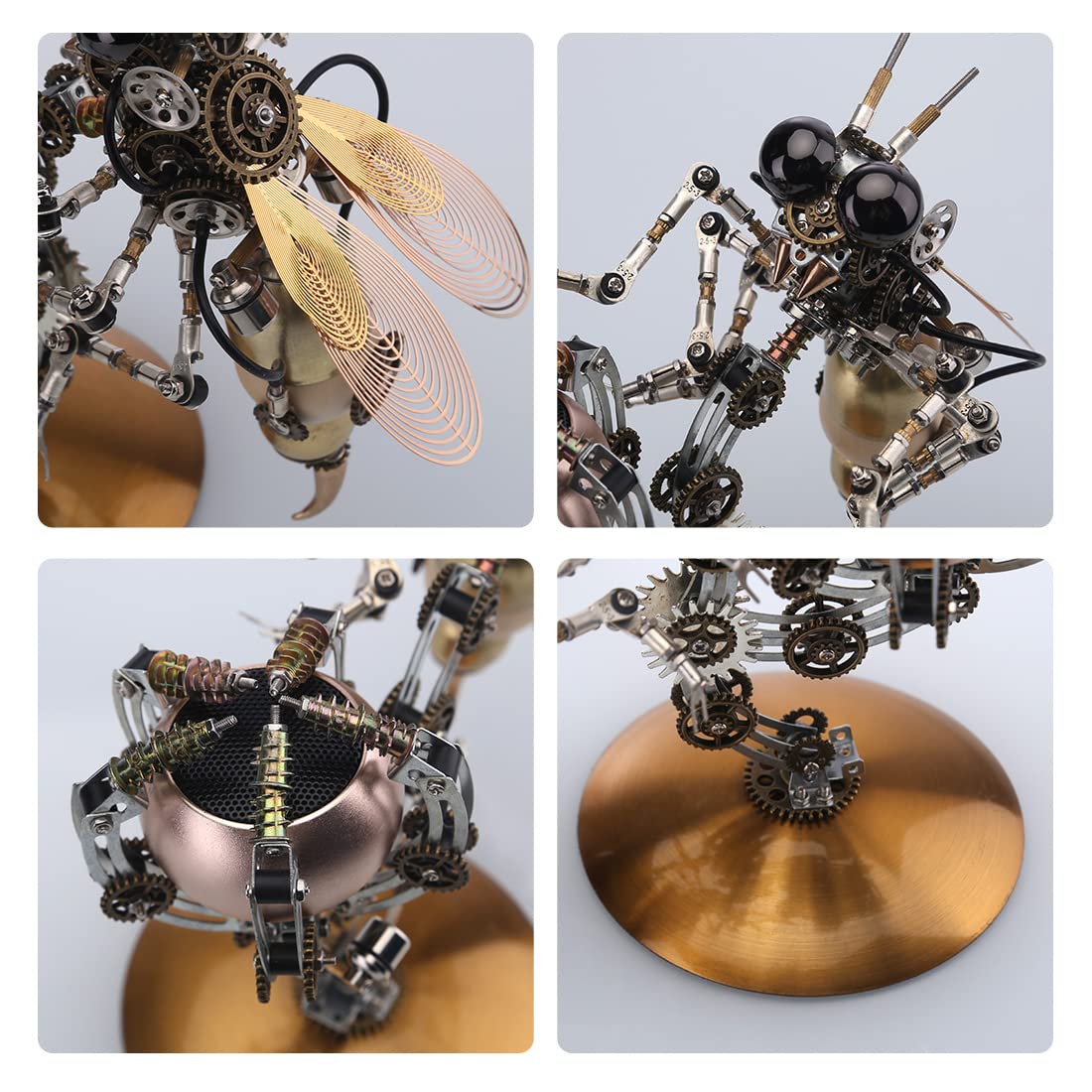 Puzzle 3D metalu, 627 elementów, model montażowy osy, zestaw modeli 3D metalowym głośnikiem, wycinany laserowo model mechanicznej układanki