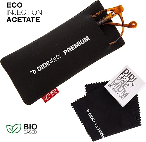 Miniatura 5 de Lectores unisex con bloqueo de luz azul. Monturas de acetato, patillas flexibles y lentes antirreflectantes - Havana +1.0 - DIPITTI