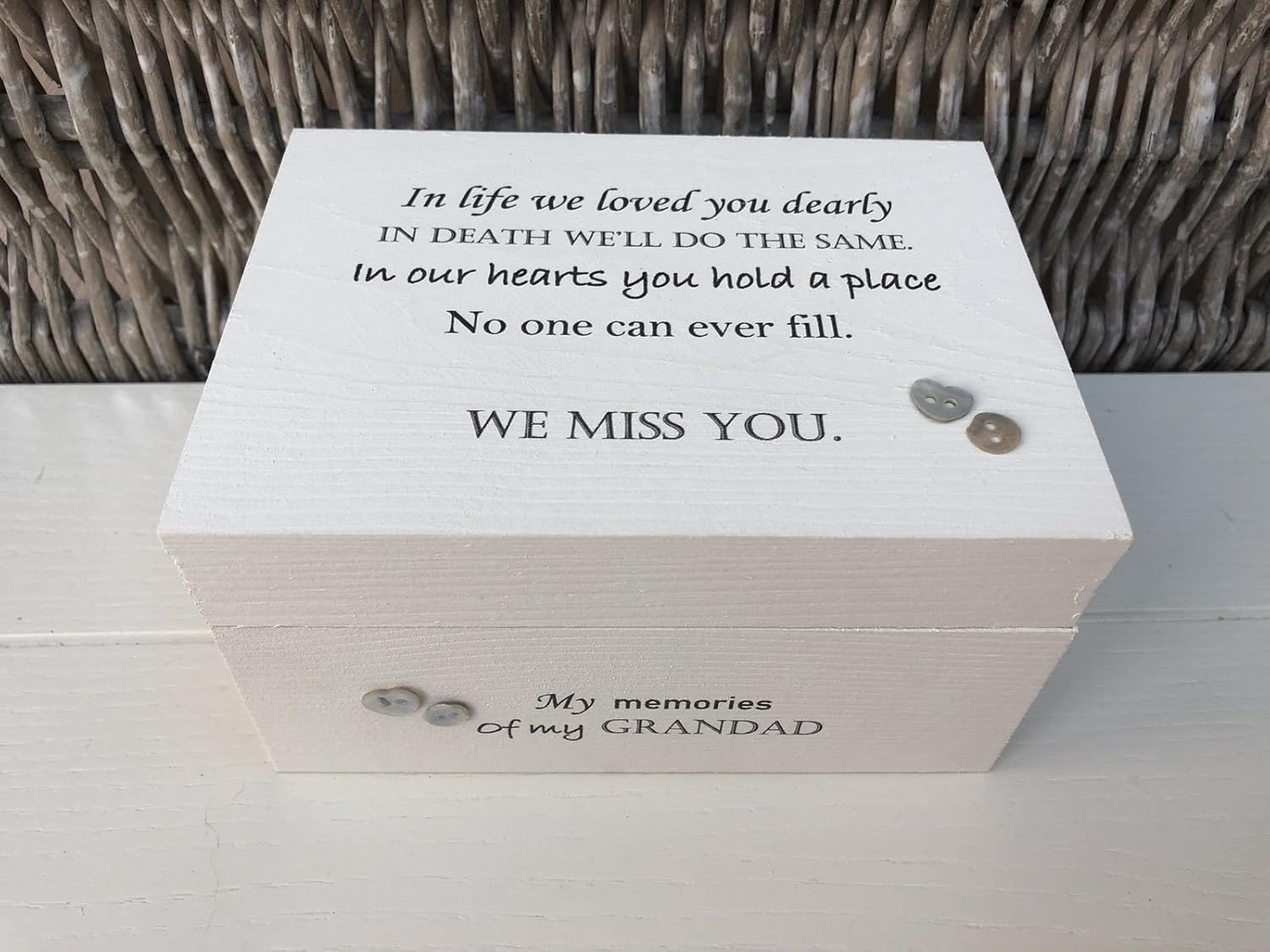 Shabby Chic Style Special Memory Box BEREAVEMENT in memory of A GRANDAD
