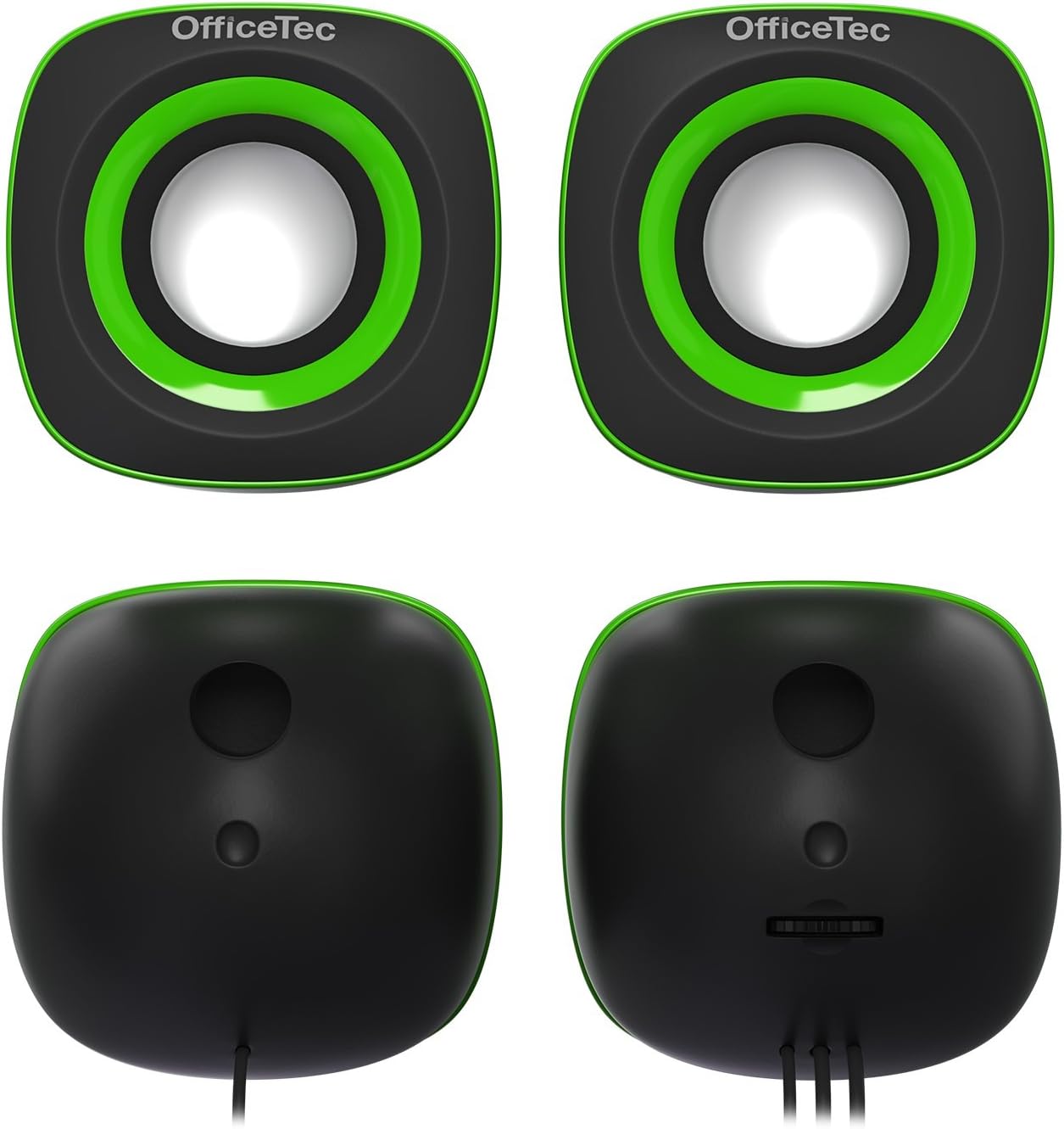OfficeTec USB Speakers Compact 2.0 System for Mac and PC (Green)