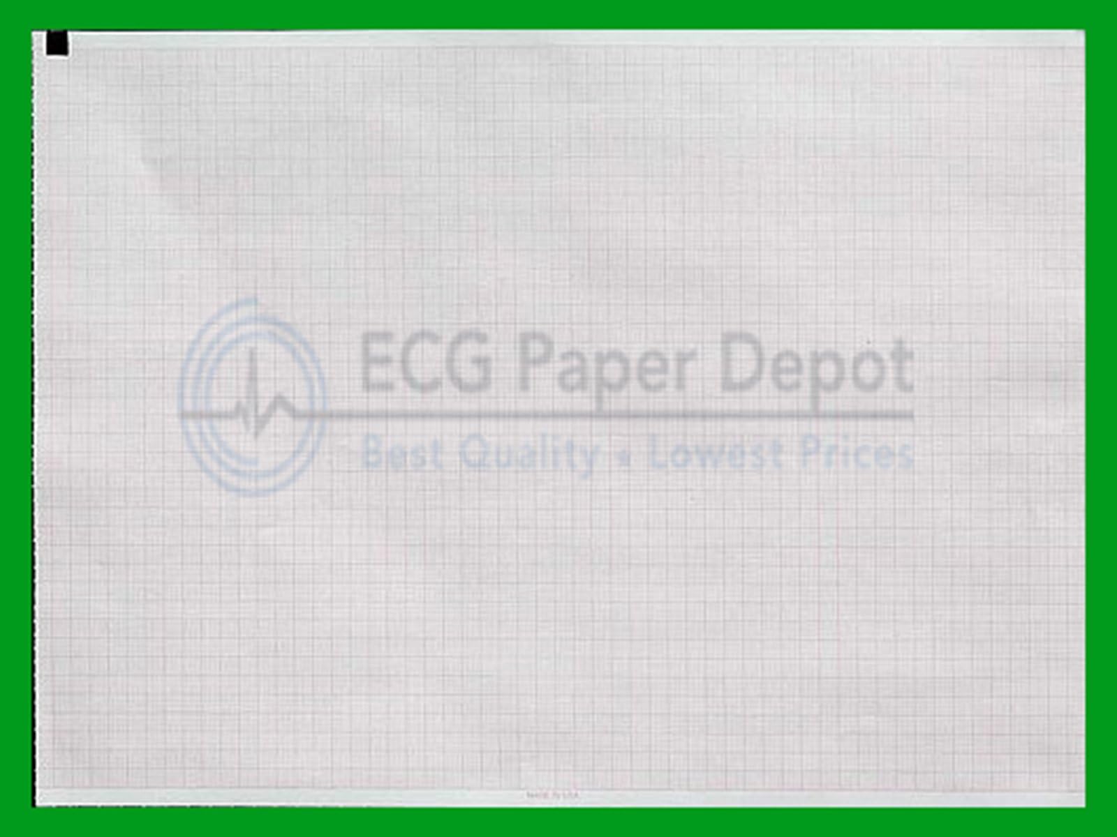 2157-017A Generic ECG Paper 8 Pack, Z-Fold, Red Grid, 210mm x 280mm