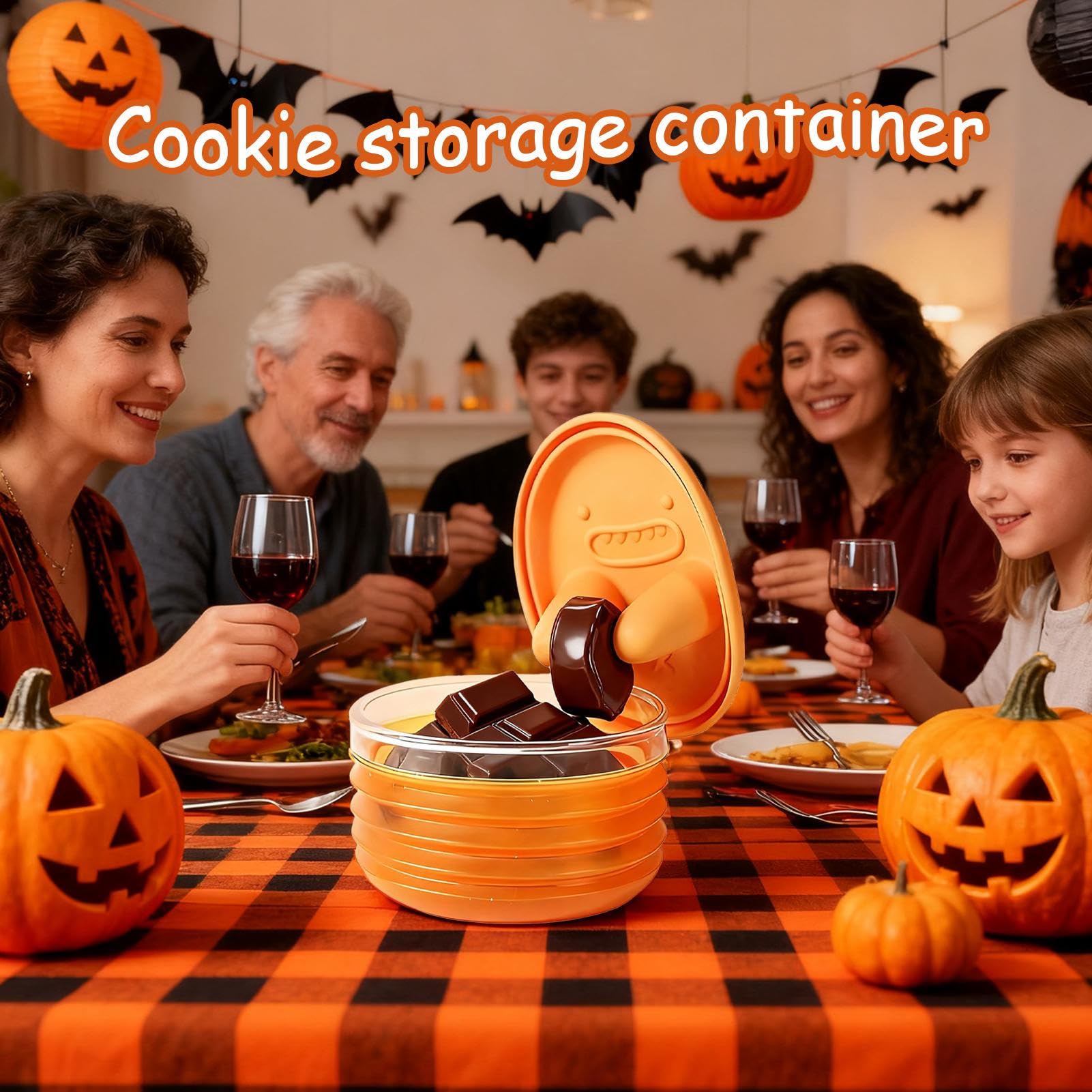 Generisch Contenitore per snack, riutilizzabile, ermetico, contenitore per biscotti con coperchio, per caramelle, biscotti, casa, ufficio, scuola, campeggio, picnic, bambini e adulti