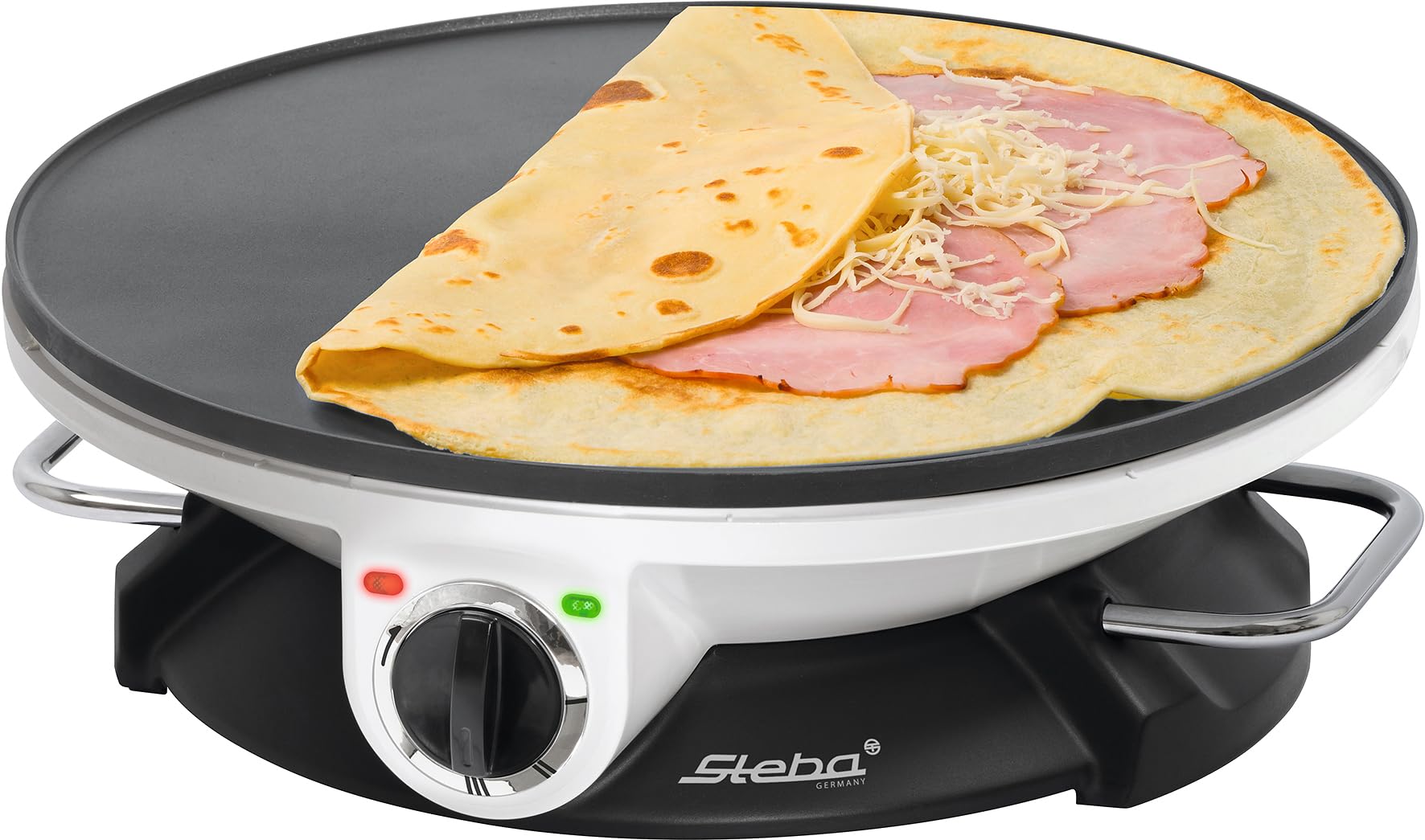 Steba Moderner Crêpes-Maker für original französische Crêpes mit 32 cm Durchmesser, Antihaftbeschichtete Alu-Druckgussplatte, 1200 Watt, CR 32