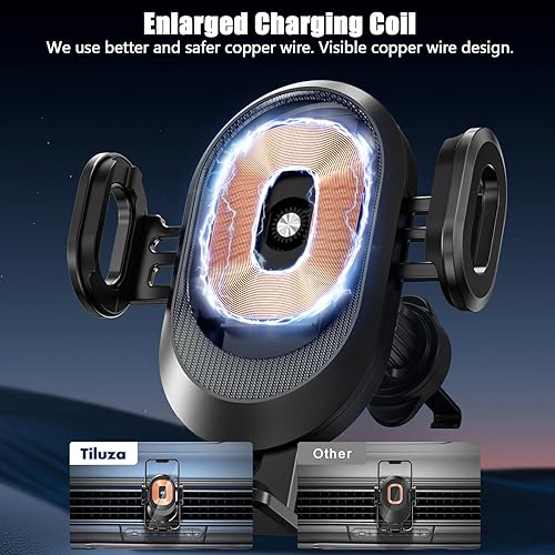 Miniatura 3 de Cargador inalámbrico para automóvil, 15 W Qi de carga rápida con sujeción automática para cargador de automóvil, soporte para teléfono, control