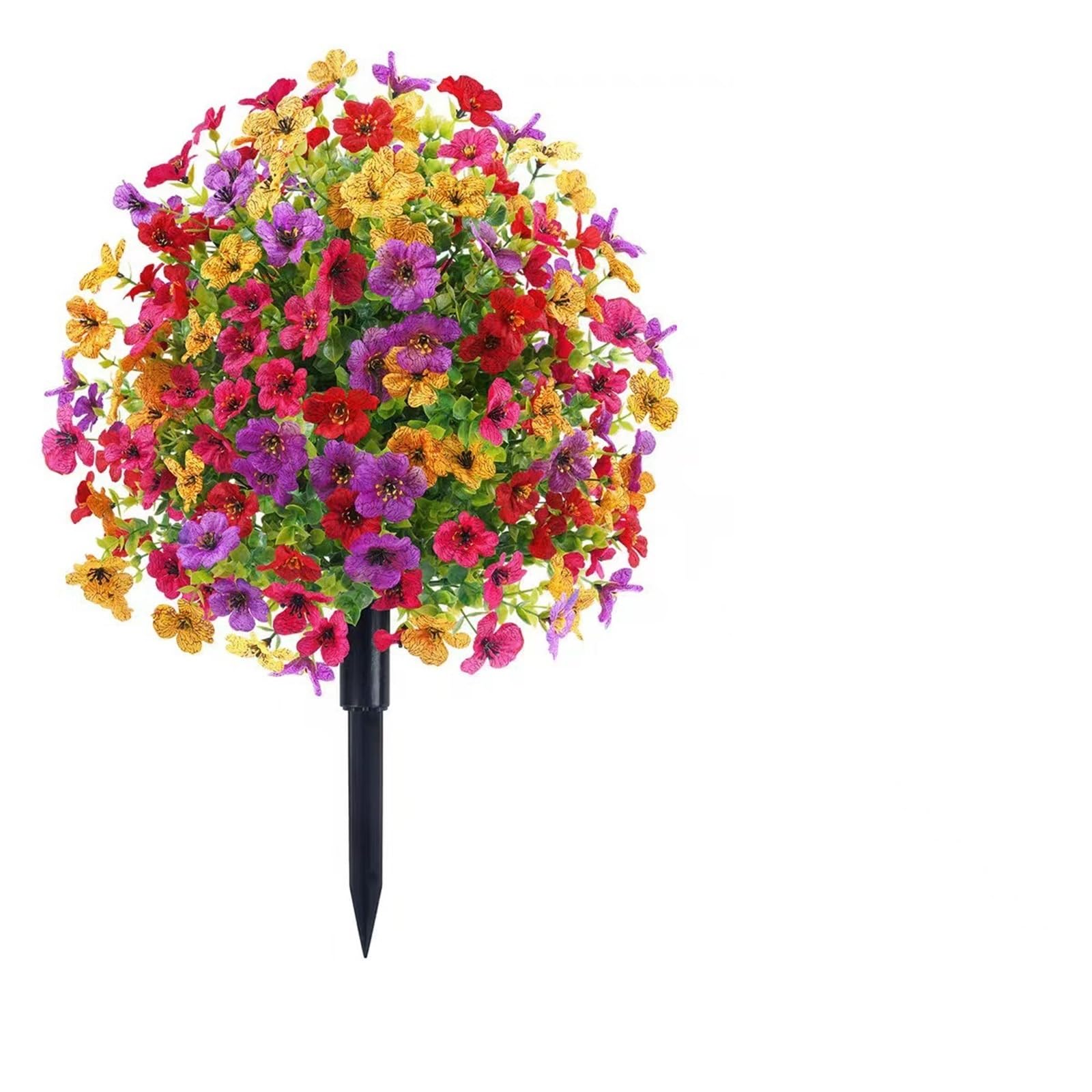 Ground Inserted Violet Eucalyptus Leaf Camellia Simulation Flowers Home Decoration 1Pcs(Mixedcolor)