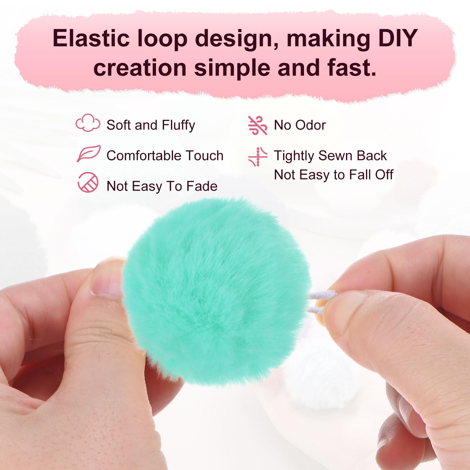 M METERXITY 20-Pack Faux Fur Pom Poms - Image 2