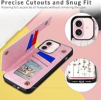 Vista 299 de UEEBAI Funda tipo cartera para iPhone 15 Pro Max con tarjetero, cubierta de cuero PU con soporte, bloqueo RFID, doble cierre magnético, relieve