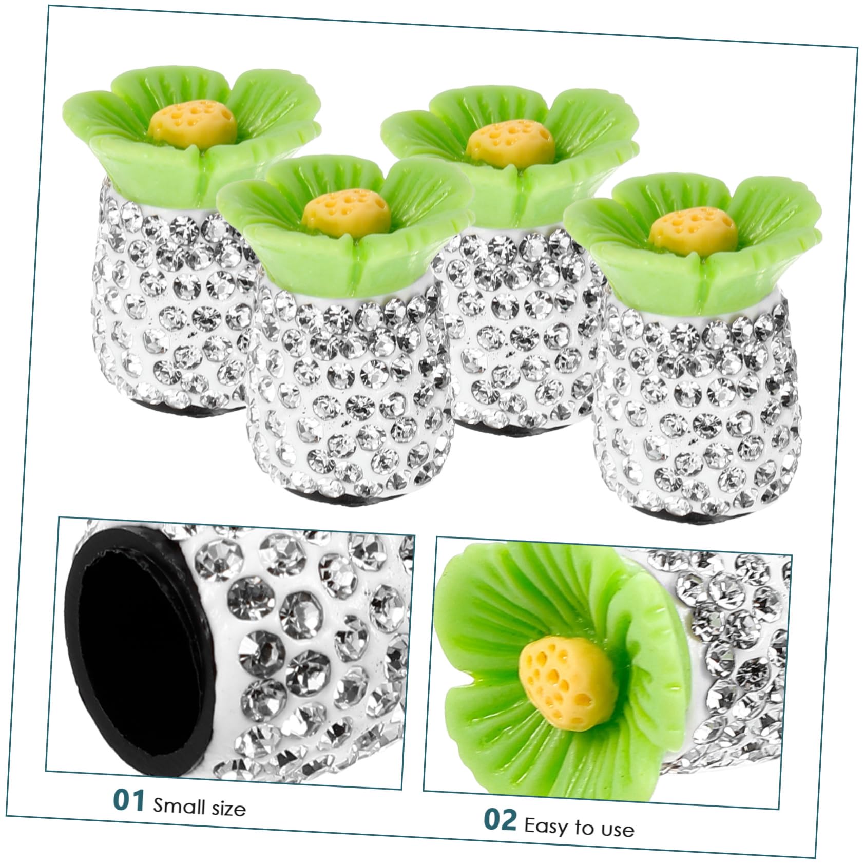 Cabilock 5 Set Tappo Della Valvola Tempestato Di Diamanti Per Caps Cappucci Delle Valvole Cappucci Degli Steli Delle Valvole Dei Pneumatici Tappo Del Pneumatico Finto Strass 4 Pezzi*5