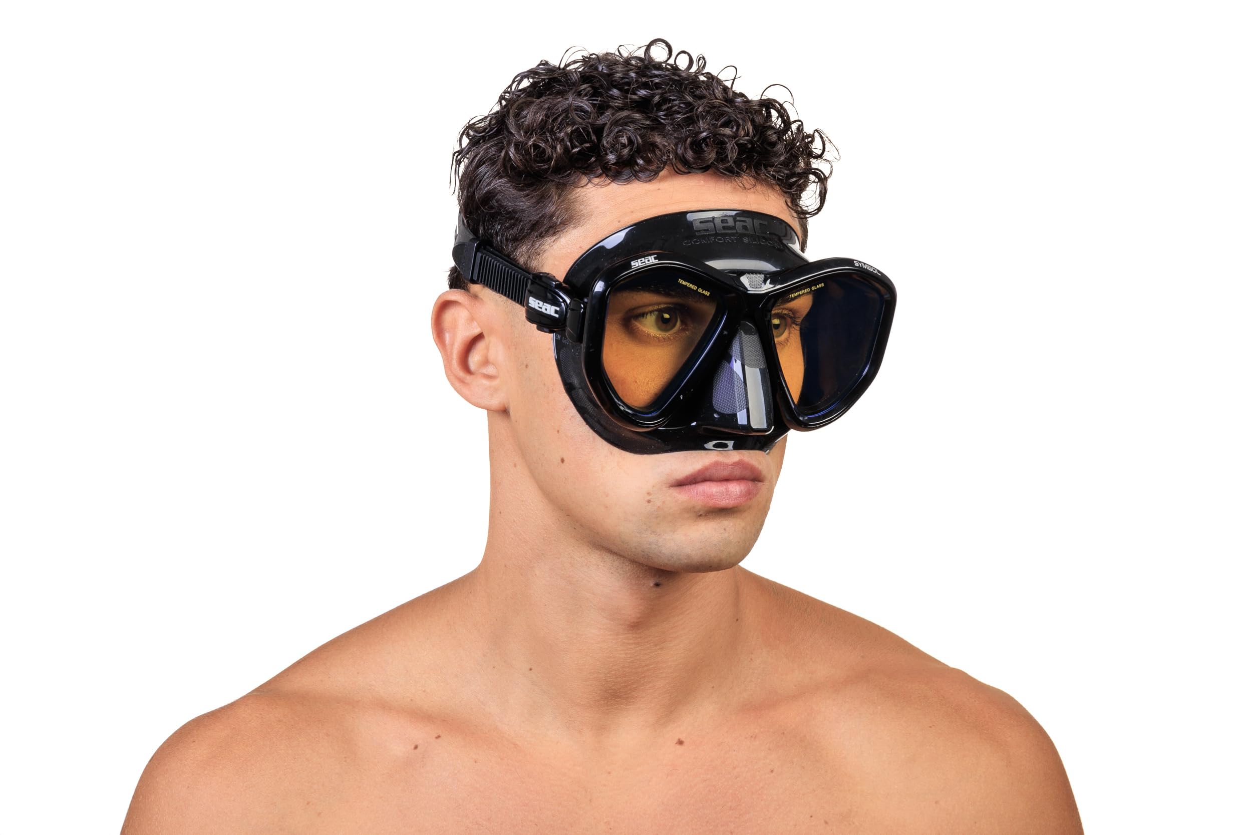 Seac Symbol, Masque de plongée Made in Italy à lentilles symétriques avec Boucle 3D Directement sur Le Visage