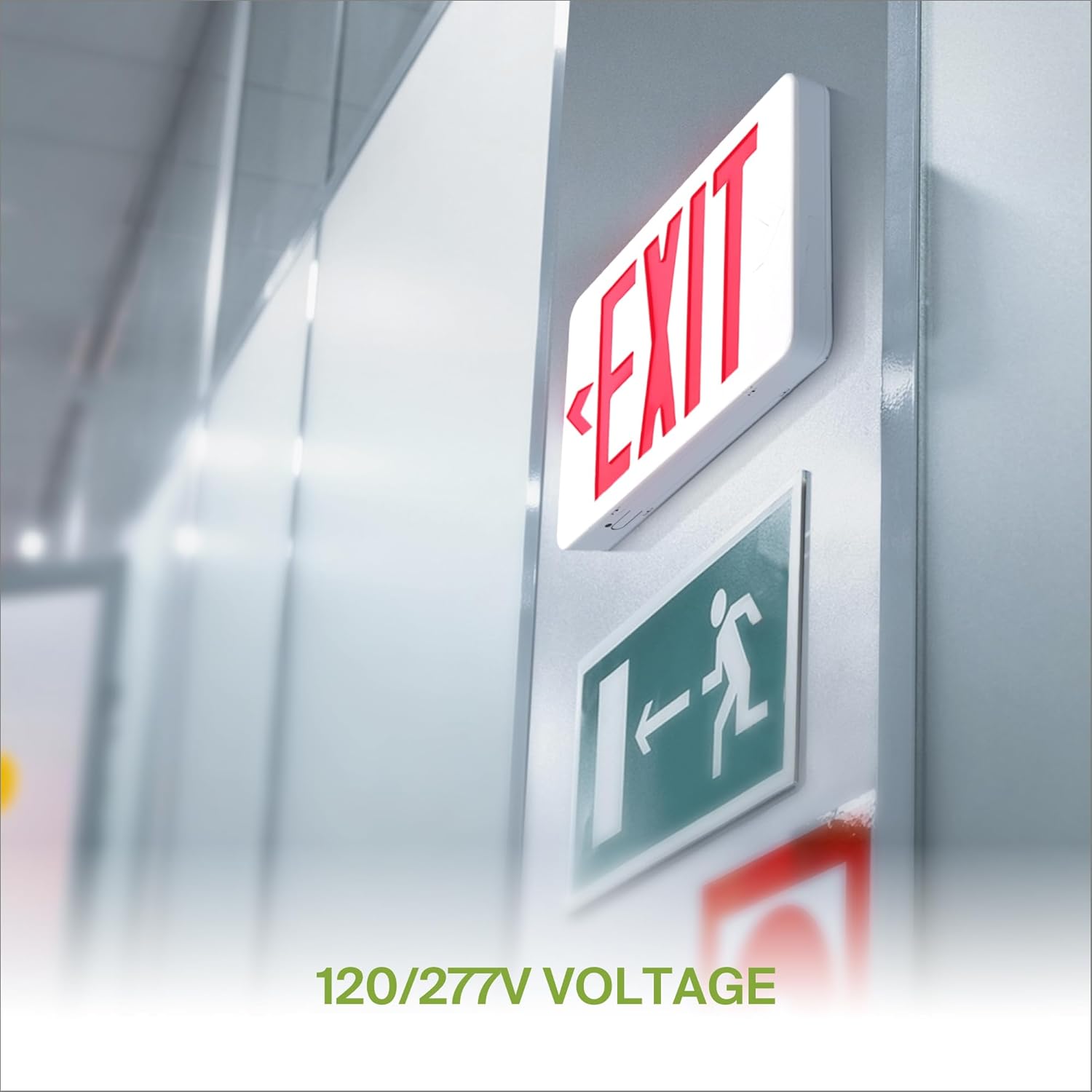ASD LED Emergency Exit Sign with Battery Backup - 120/277V UL Double Face Lighted Exit Signs with Emergency Lights for Business, Commercial Battery Operated LED Sign Power Outage 6 Pack