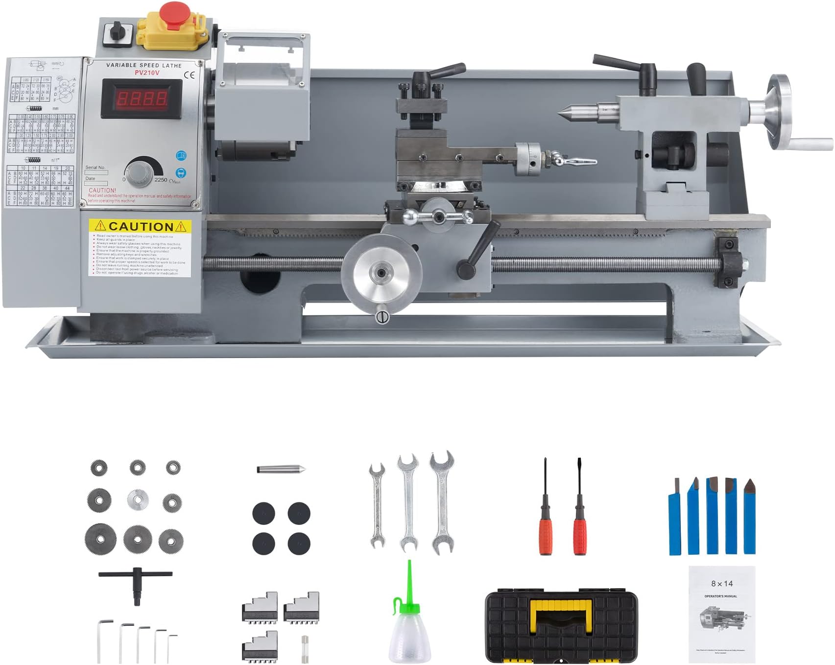 Grizzly G0602 Bench Top Metal Lathe, 10 x 22Inch Tools