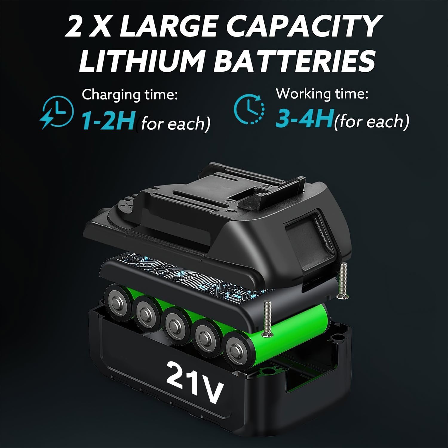 Tijeras de Podar Electricas, 50 mm Tijeras de Podar Bateria, Tijeras de Podar con 2x Baterias, LCD Display, 1000W Motor Brushless, Podadora Electrica Bateria para Árboles, Jardinería (50 mm)