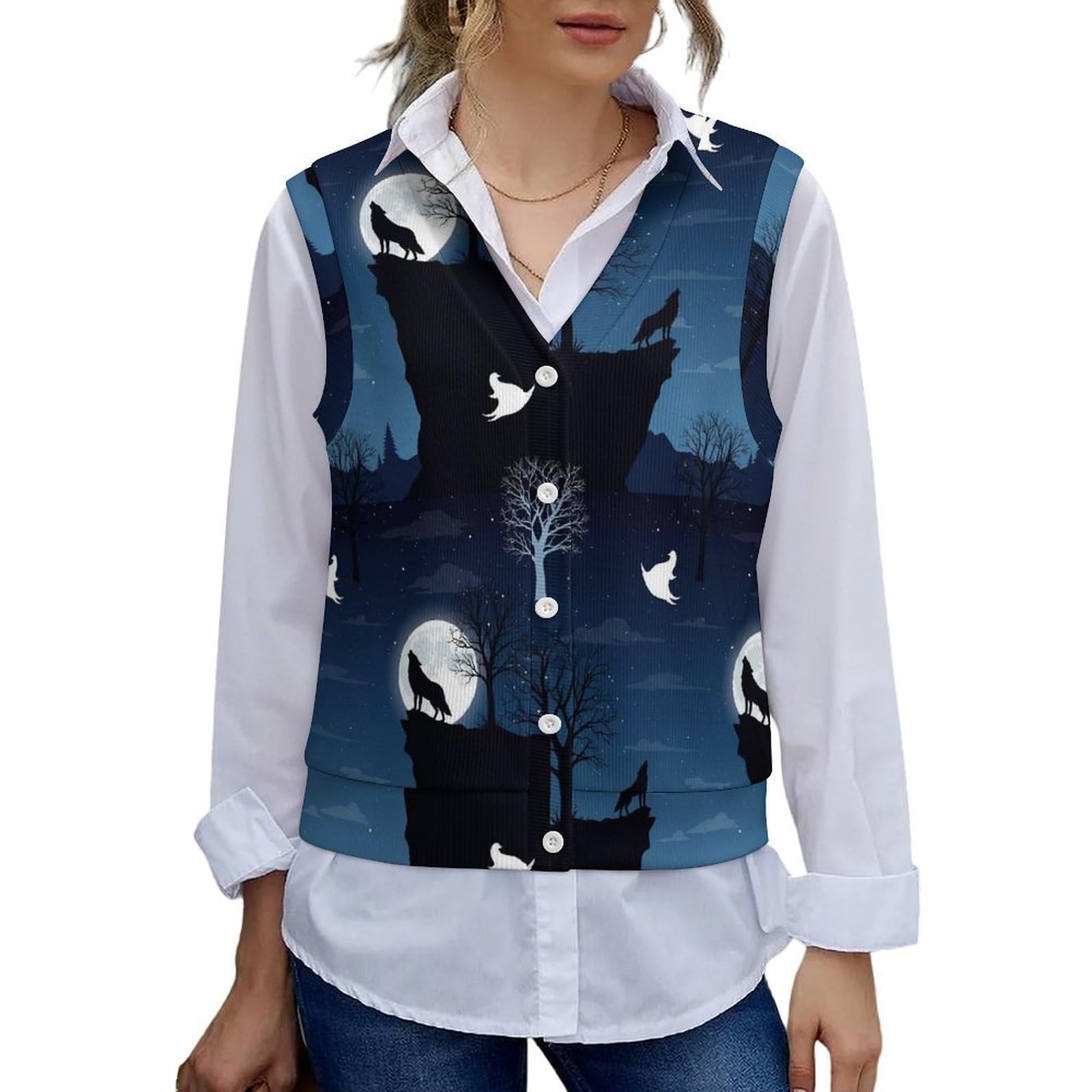 Sleeveless Sweater Vest for Women V-Neck Button Down Lightweight Cardigan