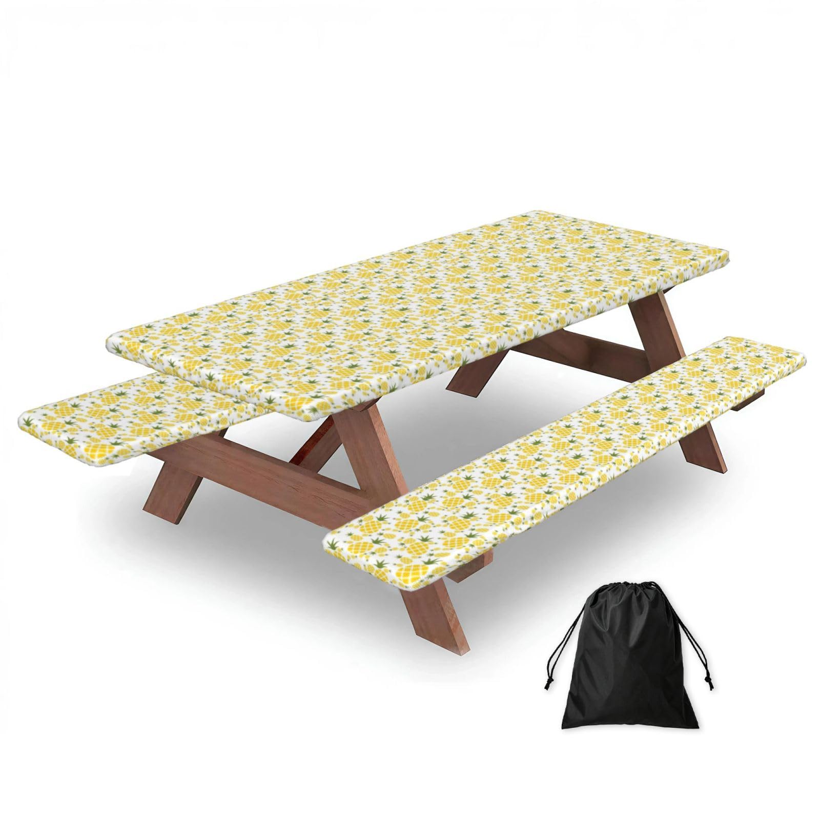 AYYQWE Pineapple.. Print Picnic Table Bench Cover Outdoor Garden Party Decor Daily Accessory Gift