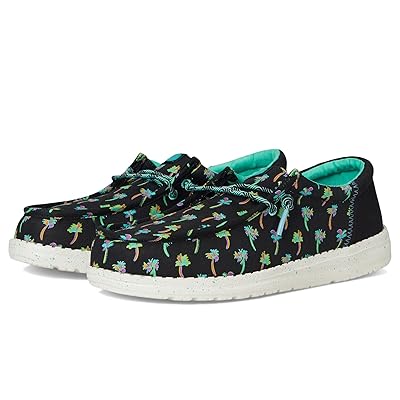 Hey Dude Kids Wally Funk Tropical Palm (Little Kid/Big Kid) Boys Shoes Black/Multi