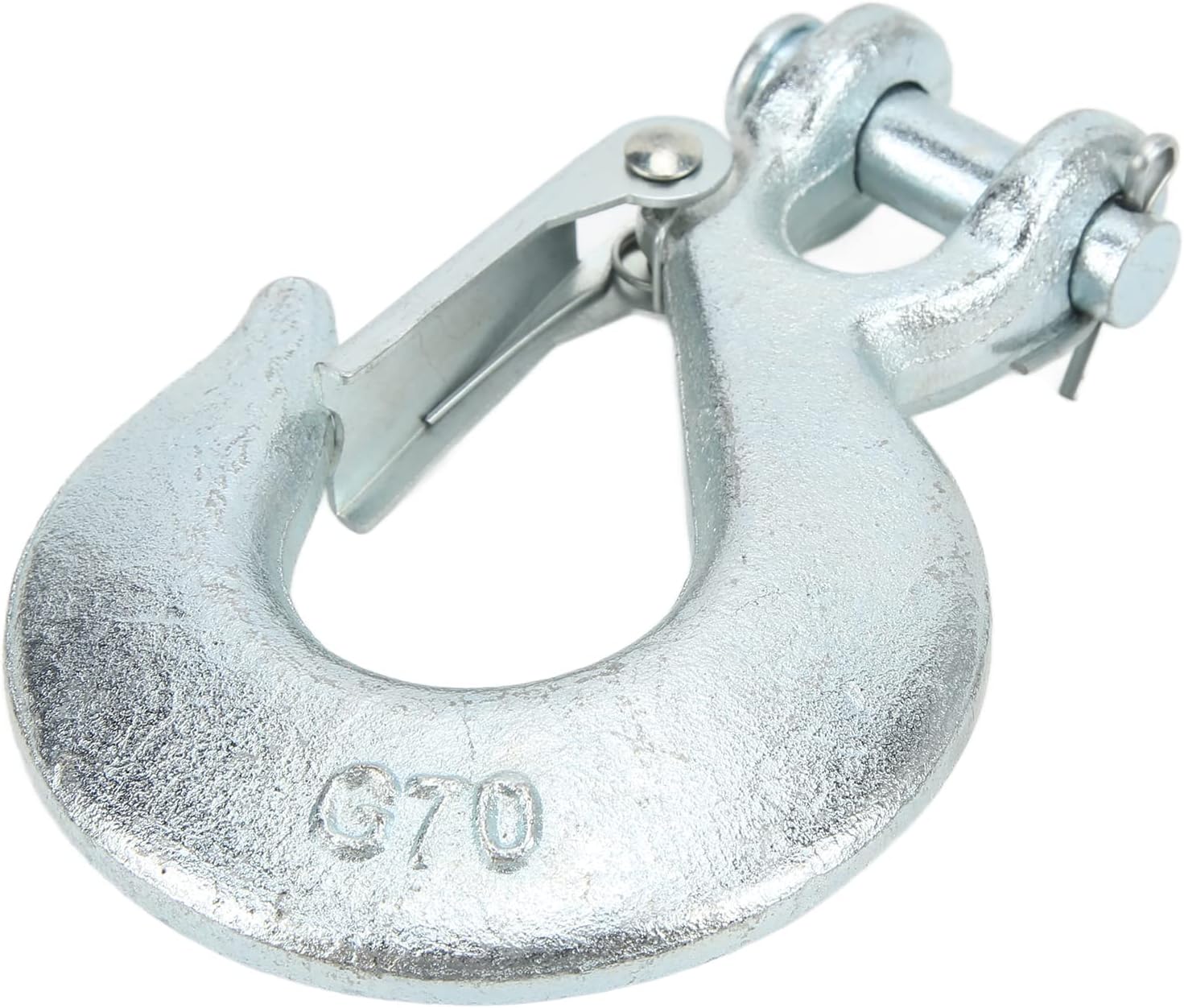 3/8in Winch Hook with Safety Latch, HeavyDuty Clevis Hook for